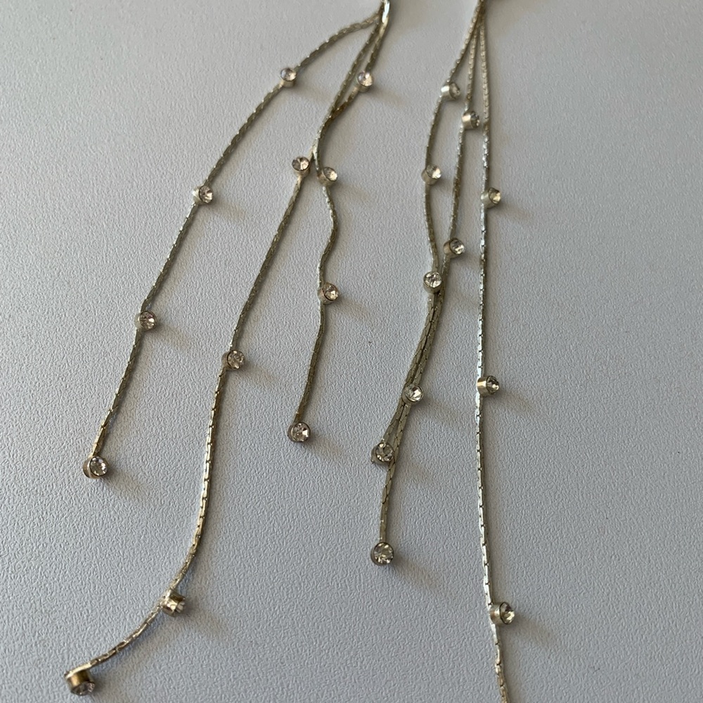 Elegant Sterling Silver and Crystal Waterfall Earrings